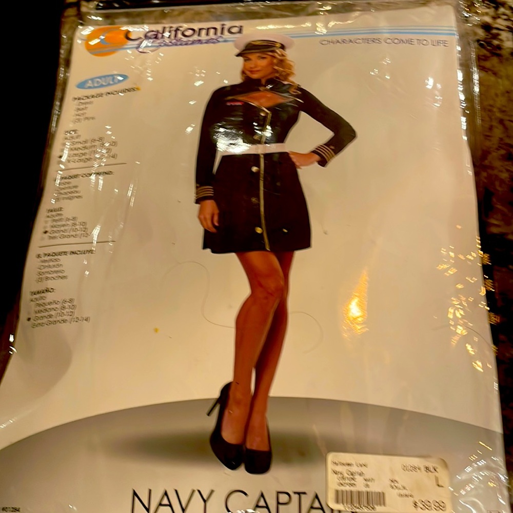 Adult Costume ladies navy captain costume.  Never worn